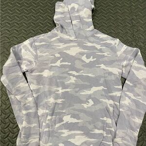 Athleta Kids Camo Hoodie - Gray and White